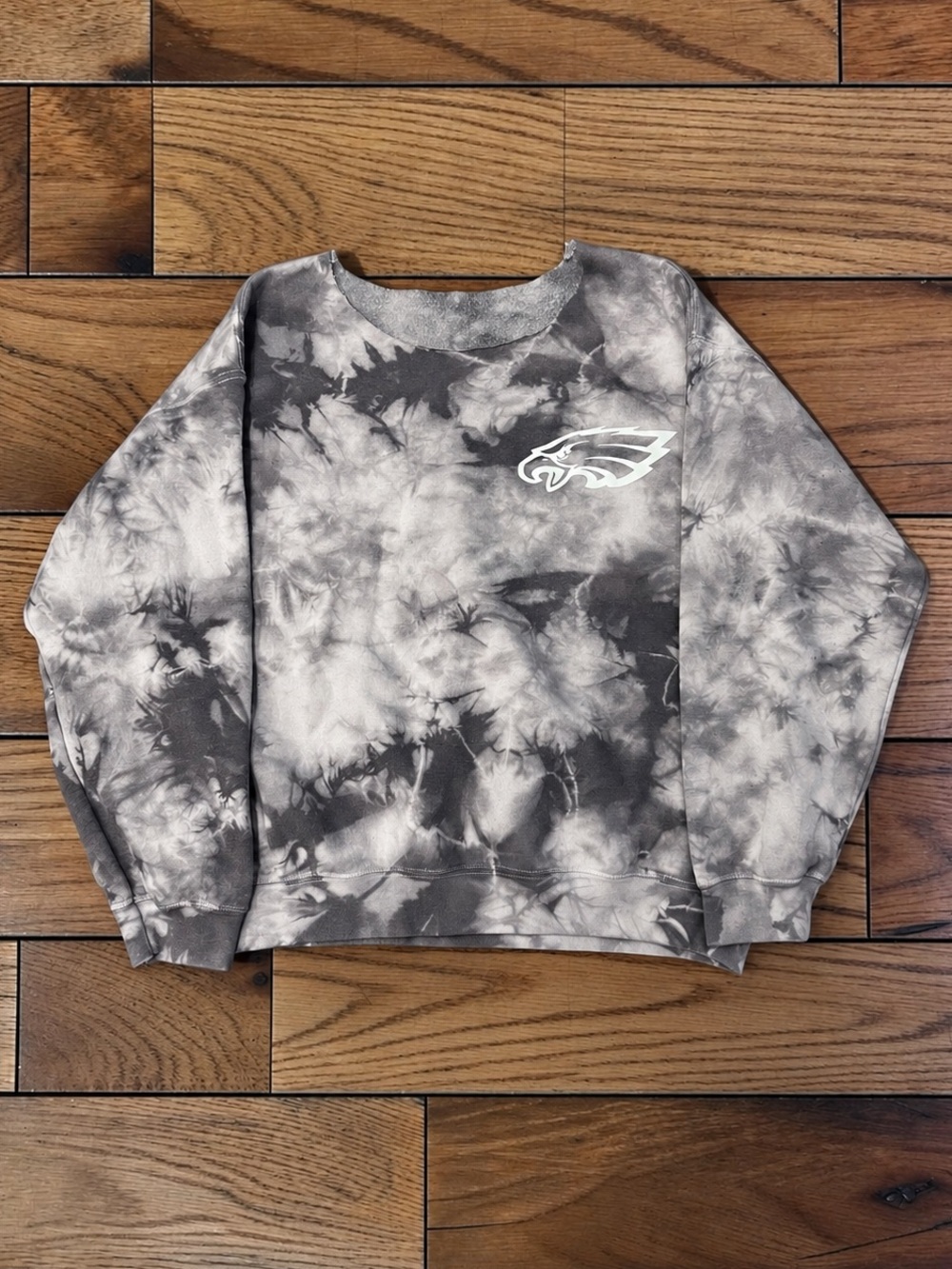 Women’s Philadelphia Eagles Marble Off Shoulder Sweatshirt Gray Large